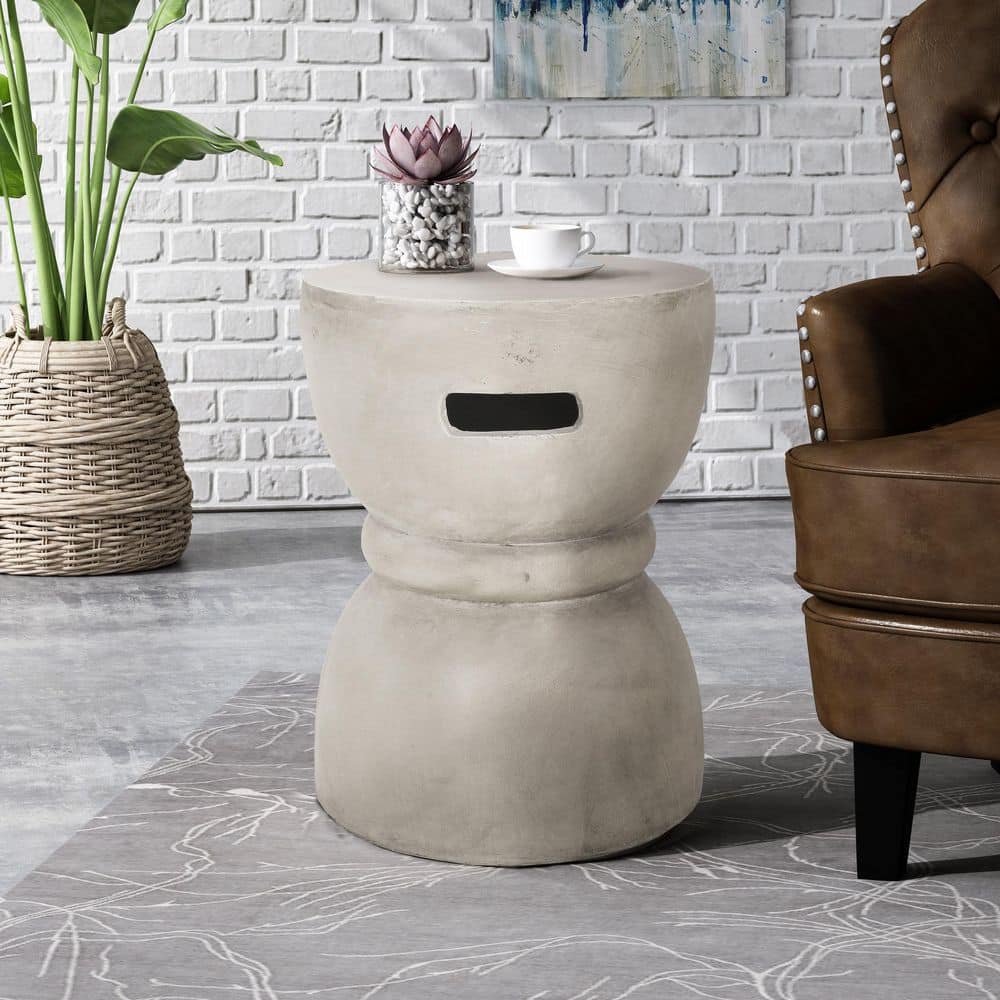 Domitri Modern Lightweight Concrete Round Side Table