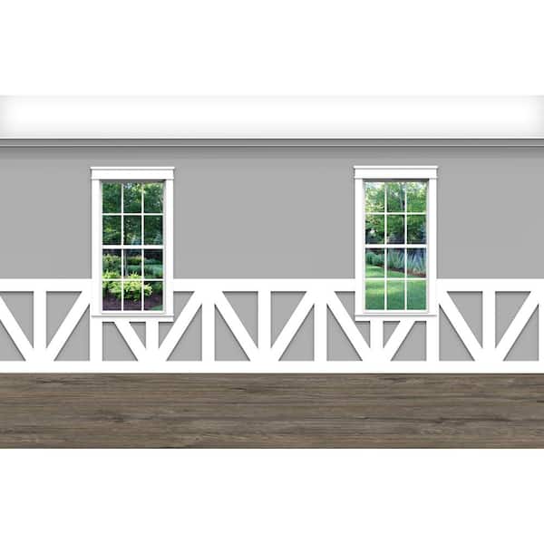 Ornamental Mouldings . 75 in. D x 40 in. W x 92 in. L Unfinished Aspen Wood Sunrise Wainscot Kit Panel Moulding