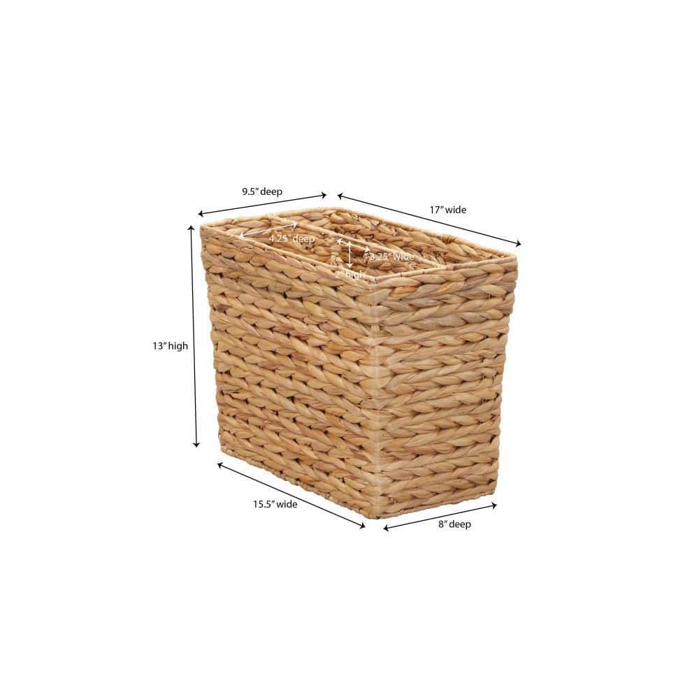 Natural Water Hyacinth Freestanding Woven Storage Basket