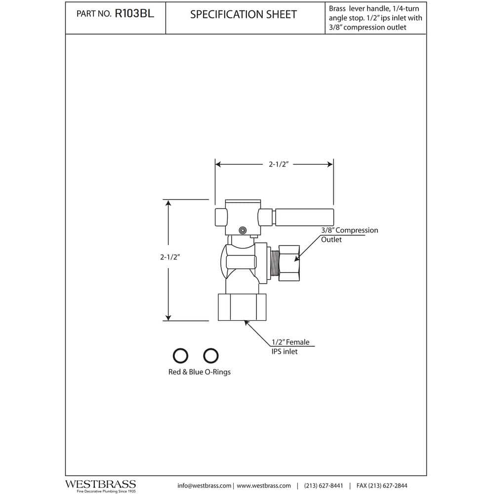 Oil Rubbed Bronze 1/2" IPS x 3/8" OD Angle Stop Valve