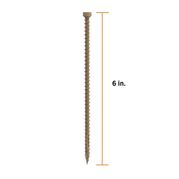 0.155 in. x 6 in. Truss Head Star Drive Structural Truss Wood Screw - PROTECH Ultra 4 Exterior Coated (500-Pack)