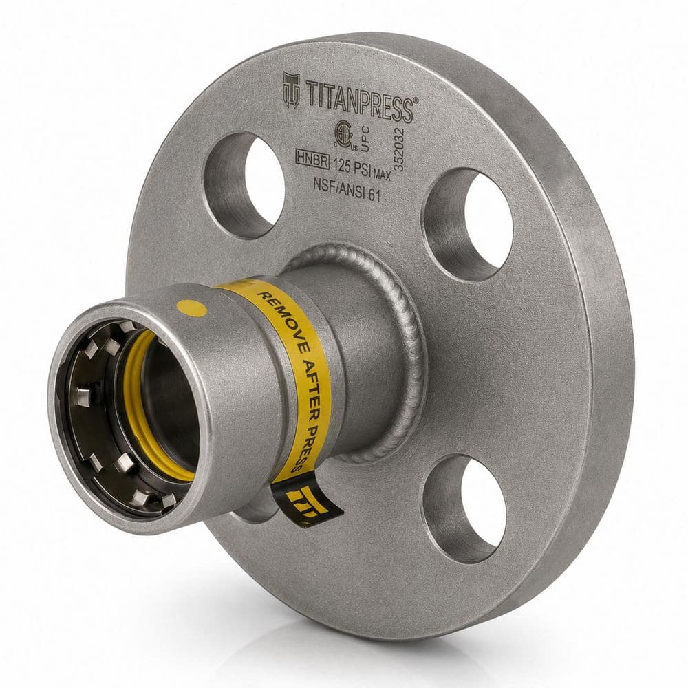 T TITANPRESS 1/2 in. Carbon Steel Press Flange HNBR Gas TPFL0012G