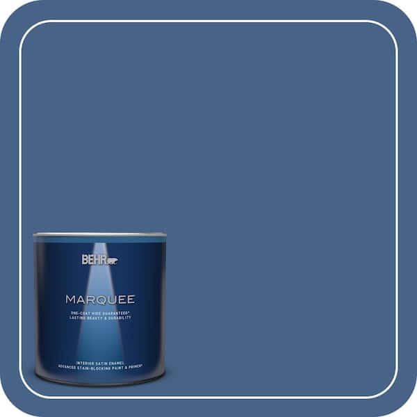 BEHR MARQUEE 1 qt. #PPU15-04 Mosaic Blue One-Coat Hide Satin Enamel Interior Paint & Primer
