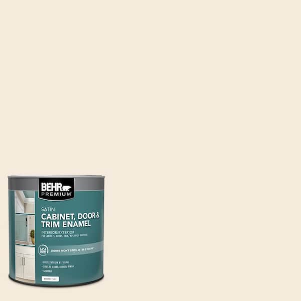 BEHR PREMIUM 1 qt. #PPU5-10 Heavy Cream Satin Enamel Interior/Exterior Cabinet, Door & Trim Paint