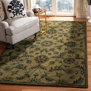 Antiquity Olive/Green 6 ft. x 6 ft. Square Floral Area Rug