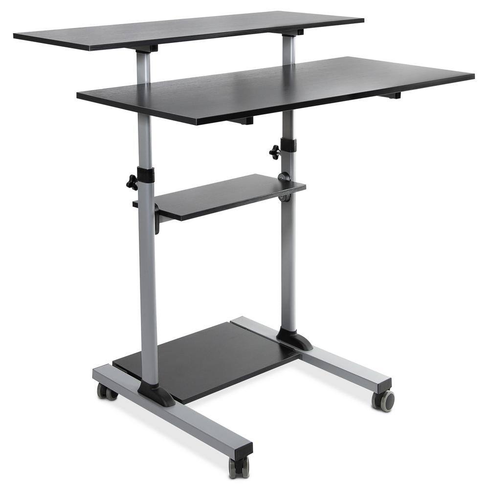 Height Adjustable Rolling Stand-Up Desk Computer and Laptop Workstation in Silver price history on PriceWatchPro