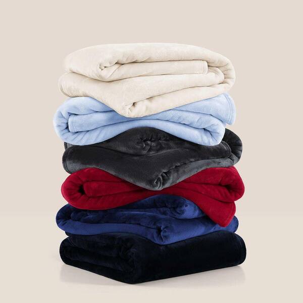 Tommy Hilfiger TH Solid Marine Blue Twin Plush Fleece Blanket 