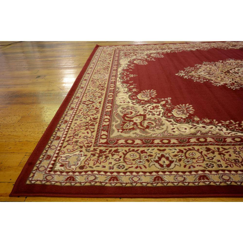 Burgundy Medallion Synthetic 8' x 10' Rectangular Rug