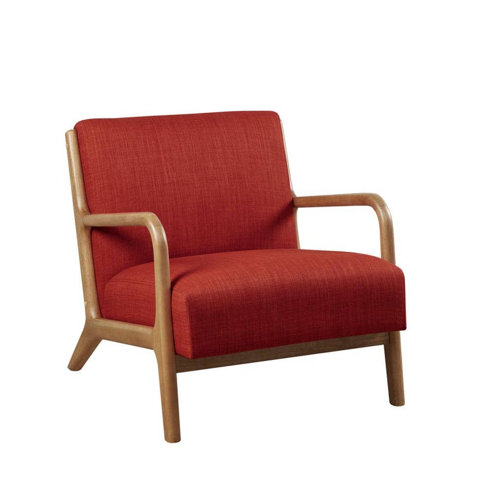 Novak Mid-Century Lounge Chair in Spice with Elm Wood Finish