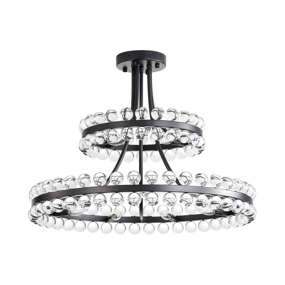 28 in. 12-Light Modern Black Crystal Chandelier for Living Room and Dining Room, No Bulb Included price history on PriceWatchPro