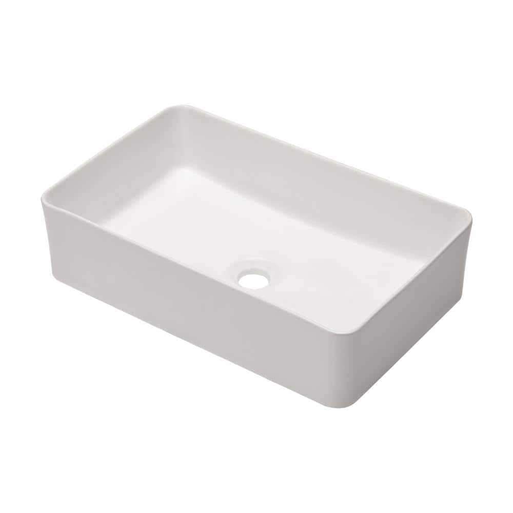 24 in. x 14 in. Ceramic Rectangular Above Counter Vessel Bathroom Sink in White price history on PriceWatchPro