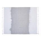 Shibori White / Gray 50 in. x 60 in. Fringe Throw Blanket