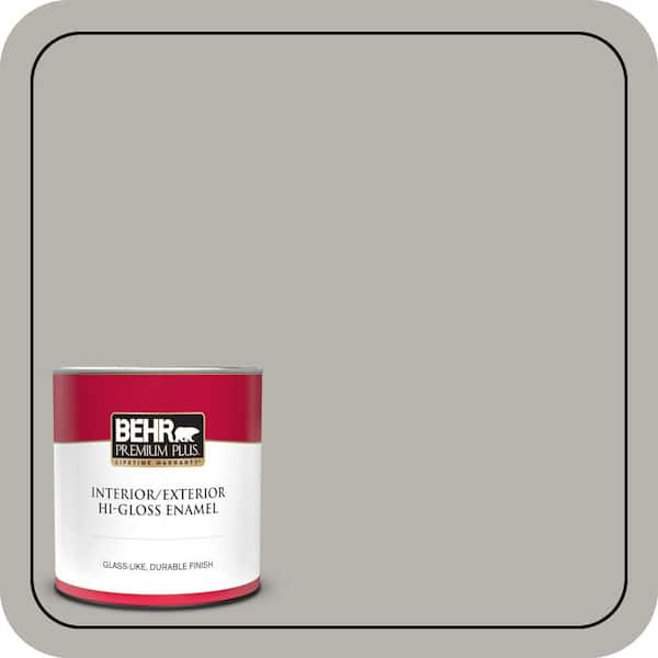 BEHR PREMIUM PLUS 1 qt. #PPU24-11 Greige Hi-Gloss Enamel Interior/Exterior Paint & Primer