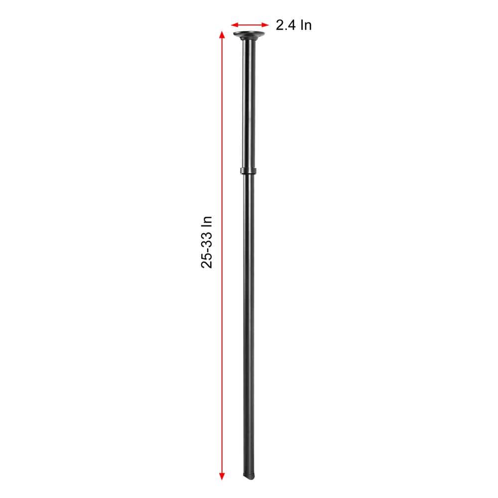 Adjustable Black Aluminum L-Shaped Corner Shower Rod Support Bar