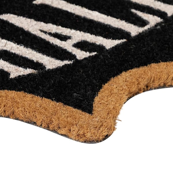 Northlight Brown Natural Coir Halloween Bat Shaped Doormat 18 in
