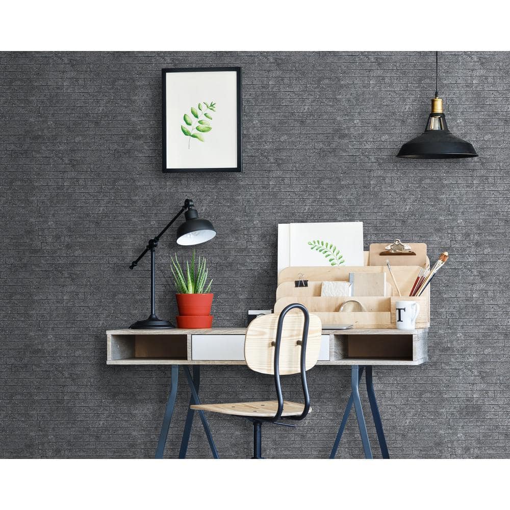 Dark Urban Cement 3D Textured PVC Interlocking Wall Panel