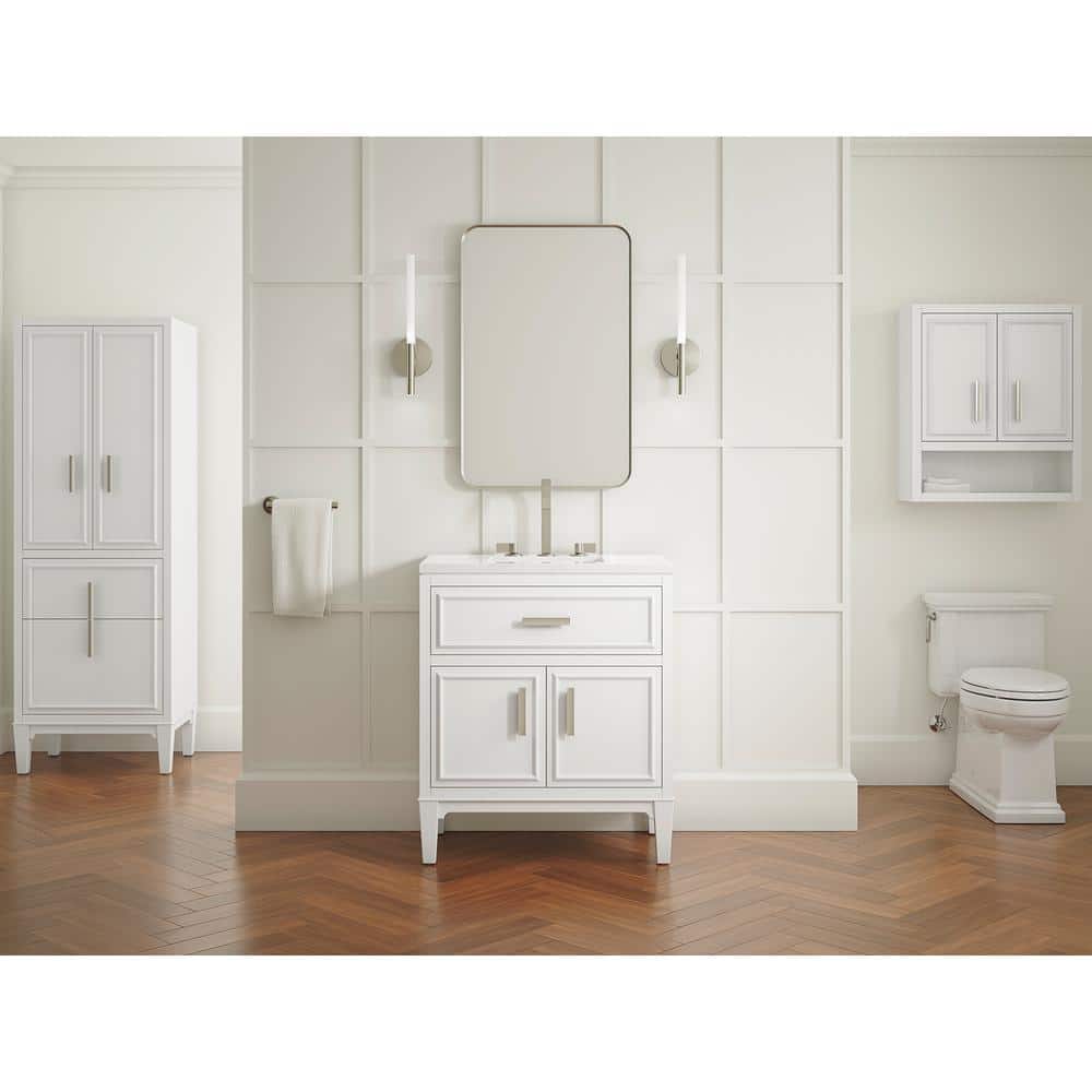 Southerk 70-Inch White Maple Linen Tower Cabinet