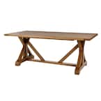 Aberwood Patina Oak Finish Wood Rectangle Trestle Dining Table for 6 (78.75 in. L x 30 in. H)