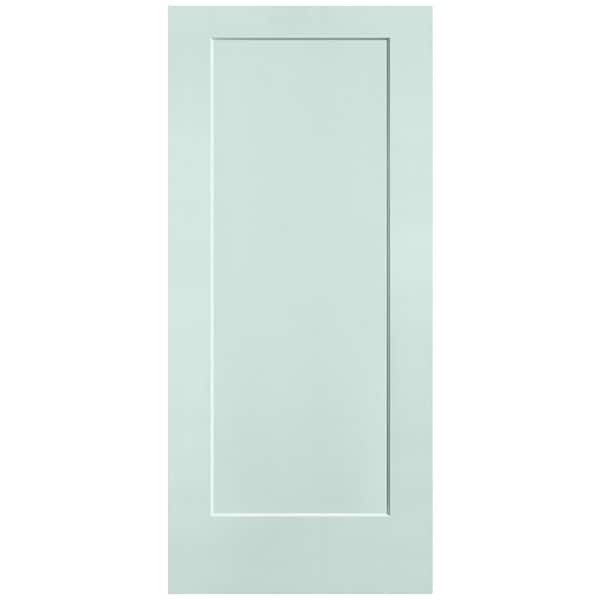 36 in. x 80 in. 1-Panel Lincoln Park Single Bore Hollow Core Sea Glass Molded Composite Interior Door Slab
