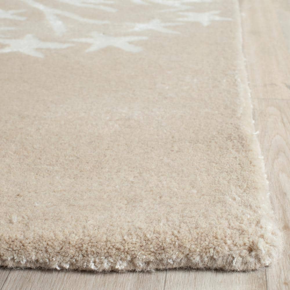 Sand and Ivory Hand-Tufted Wool 8' x 10' Area Rug