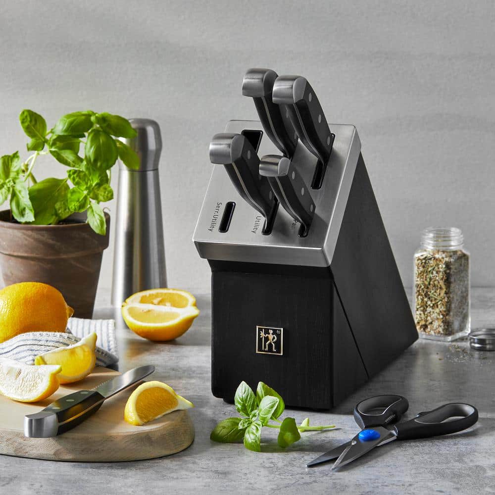 Statement 7-Piece Self-Sharpening Black Knife Block Set - Thumbnail 2