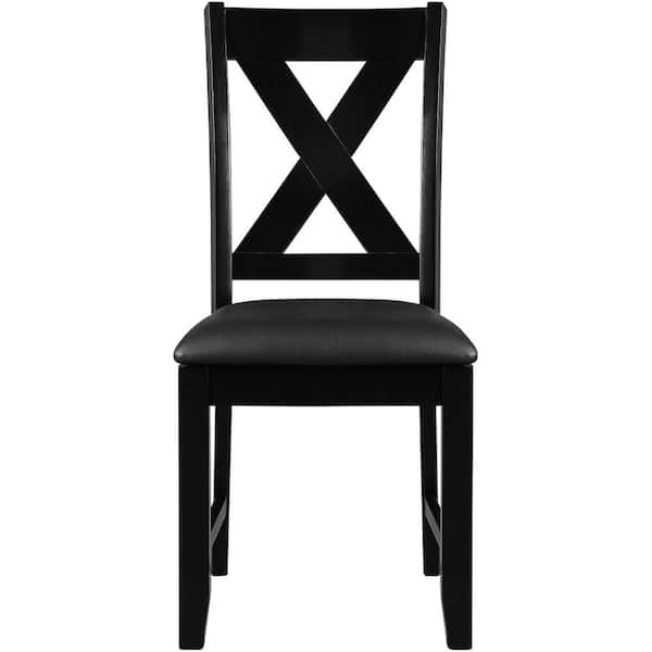 Camden Isle Kendal Black Faux Leather Dining Chair Set of 2