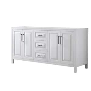 Daria 71 in. W x 21.5 in. D x 35 in. H Double Bath Vanity Cabinet without Top in White