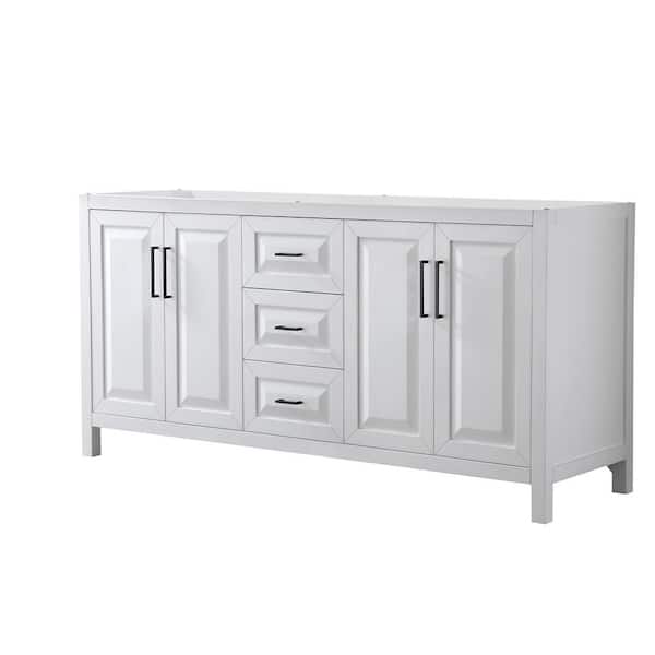 Daria 71 in. W x 21.5 in. D x 35 in. H Double Bath Vanity Cabinet without Top in White