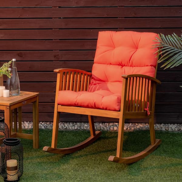 22 x 25.5 Outdoor Back Chair Cushion Tufted Pillow Patio Seating Pad Orange