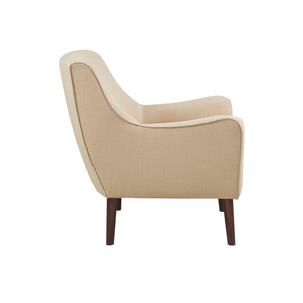 Liam Mid-Century Beige Upholstered Accent Chair