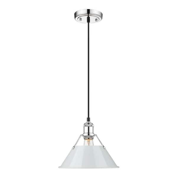 Golden Lighting Orwell 100 Watt 1 Light Chrome And Dusky Blue Pendant Light 3306 M Ch Db The 8937