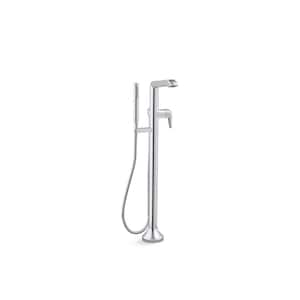 Tempered Single-Handle Freestanding Tub Faucet in Polished Chrome