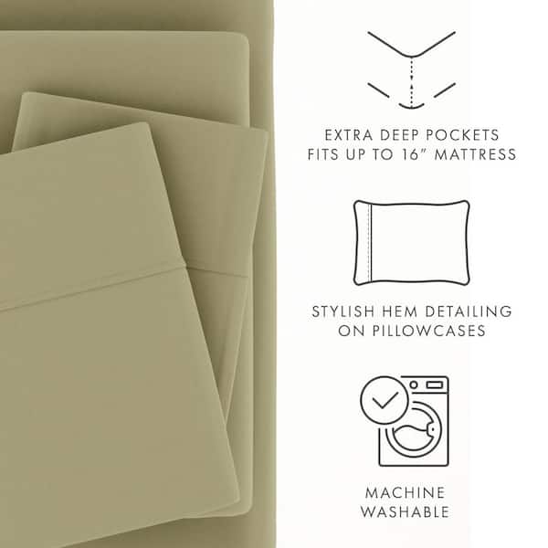 Becky Cameron Solid Microfiber Deep Pocket Sheet Set
