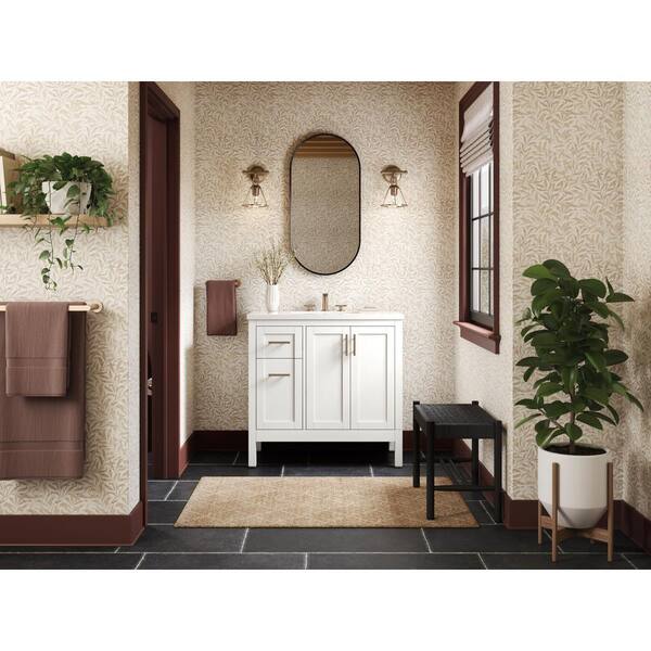 KOHLER Hadron 36.72in. Single Sink Freestanding White Bath Vanity with White Quartz Top Assembled