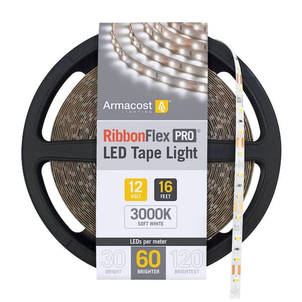 Armacost Lighting RibbonFlex Pro 16.4 ft. LED Tape Light 60 LEDs/m Soft Bright White (3000K)