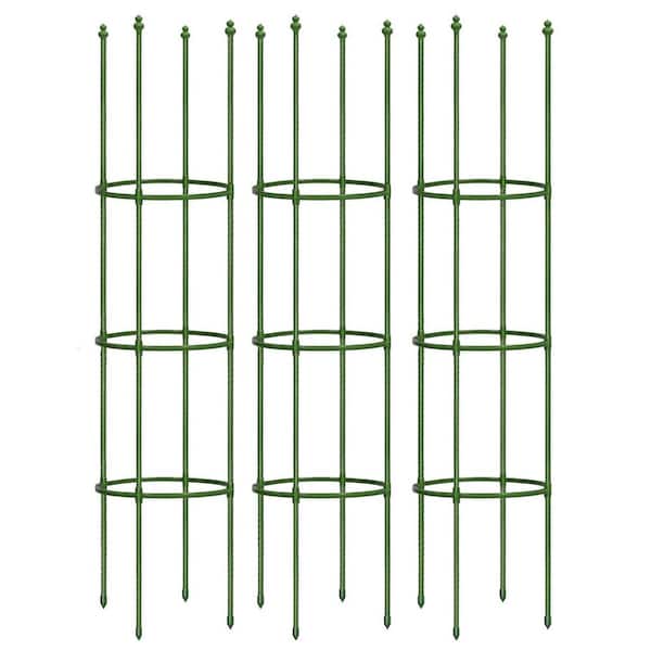 59 Inch Steel Adjustable Garden Tomato Plant Trellis Outdoor Climbing Support Cages for Vegetables 3 Pack