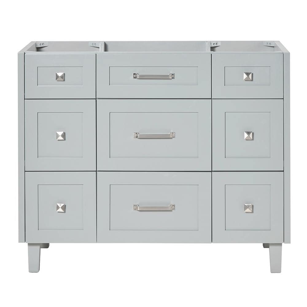 Monroe 42" Light Gray Wood Freestanding Vanity Cabinet