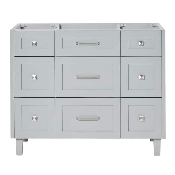 ARIEL Monroe 42 in. W x 21.5 in. D x 34.5 in. H Bath Vanity Cabinet without Top in Gray
