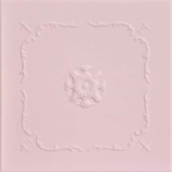 A La Maison Ceilings Bourbon Street Powder Blush 1.6 ft. x 1.6 ft. Decorative Foam Glue Up Ceiling Tile (21.6 sq. ft./Case)