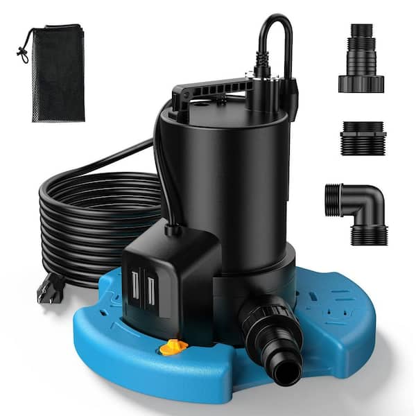 1/3(0.33)HP Pool Cover Pump, Automatic On/Off, 3035GPH Submersible Water Pump with Filter Net for Pool Hot Tubs Rooftops