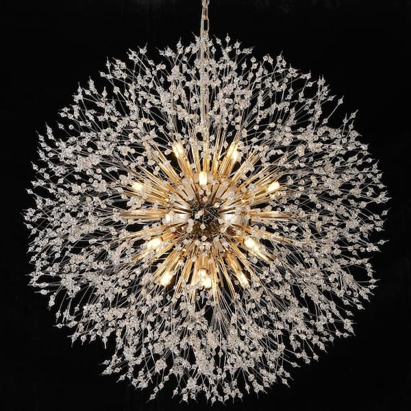 EDISLIVE Calzadyn 16-Light Gold-Chain Hung Dandelion Firework