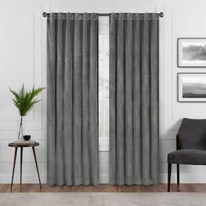Harper Thermalayer Charcoal Polyester Solid 50 in. W x 84 in. L Lined Noise Cancelling Rod Pocket Blackout Curtain