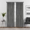 Eclipse Harper Thermalayer Charcoal Polyester Solid 50 in. W x 95 in. L Lined Noise Cancelling Rod Pocket Blackout Curtain FZE002AB3CHC