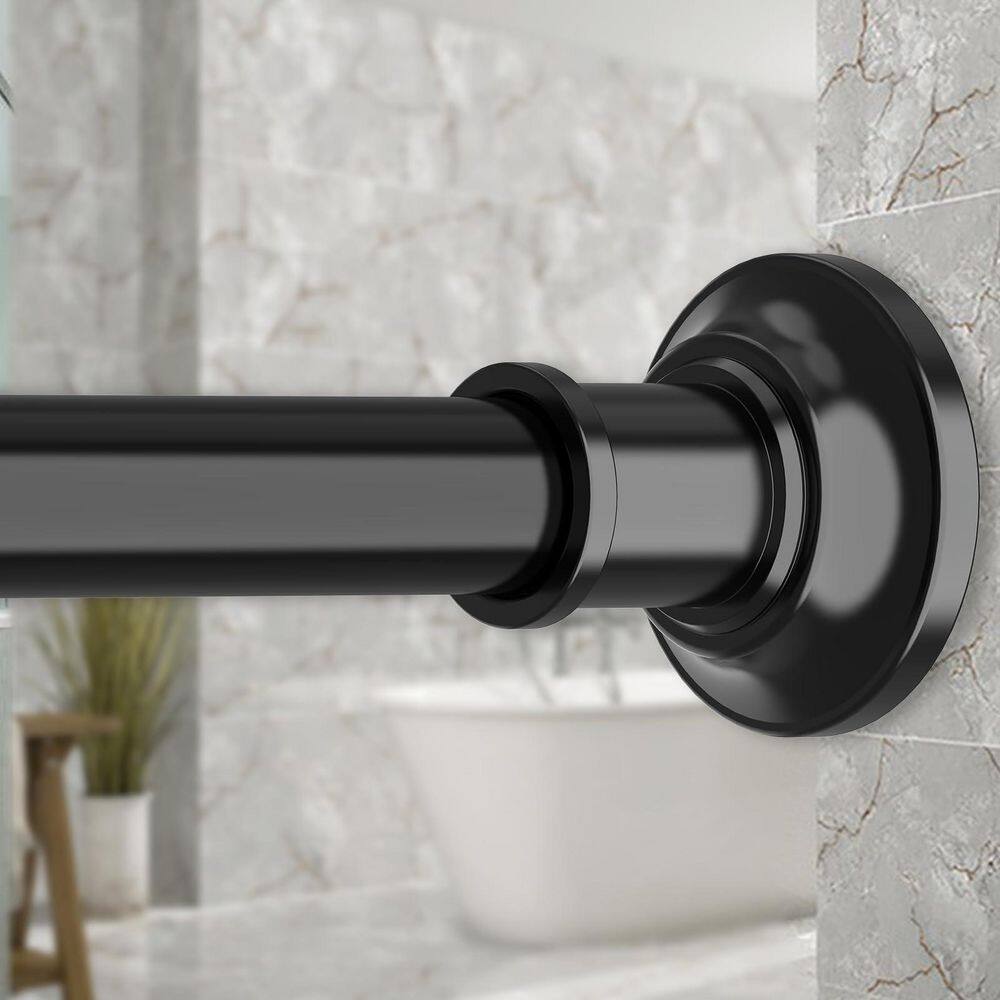 30 in. to 88 in. Stainless Steel Adjustable Tension Shower Curtain Rod in Black, No Drill, Non Slip price history on PriceWatchPro