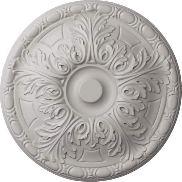 Ekena Millwork 15-3/4 in. x 5/8 in. Granada Urethane Ceiling Medallion (Fits Canopies upto 4-1/4 in.), Ultra Pure White