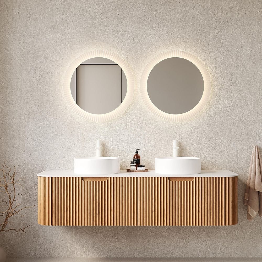 59.84 in. Single Sink Floating Natural Bath Vanity with White Sintered Stone Top price history on PriceWatchPro