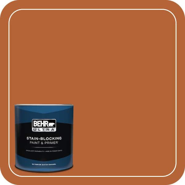 BEHR ULTRA 1 qt. #250D-7 Caramelized Orange Satin Enamel Exterior Paint & Primer