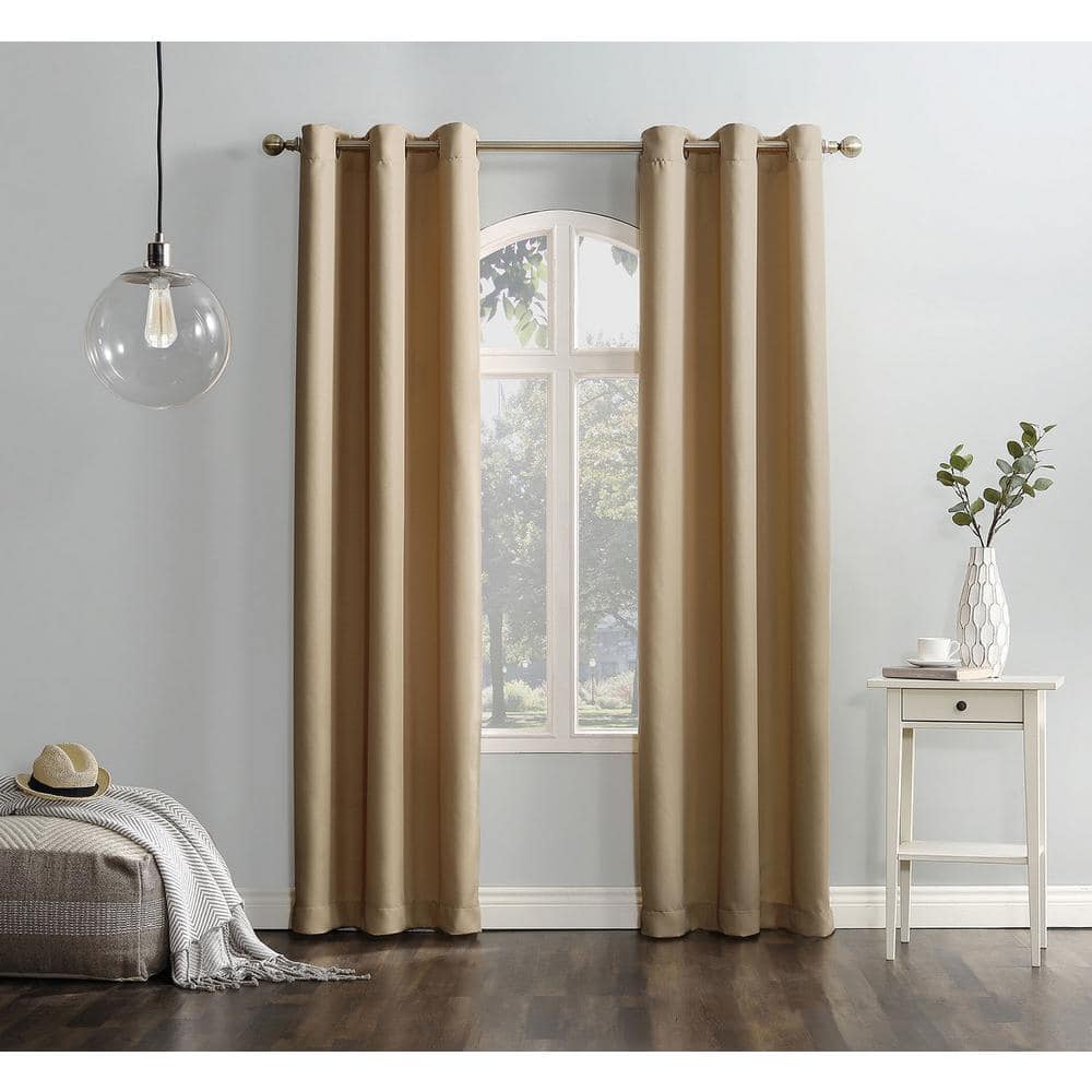 Taupe Solid Grommet Room Darkening Curtain 48 In W X 63 In L 36831   Taupe Room Darkening Curtains 36831 64 1000 