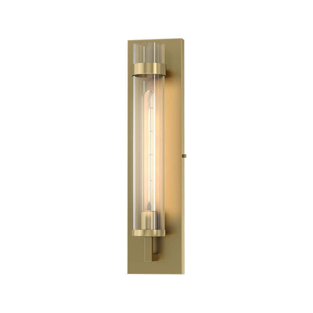 Luciano 4.5 in. Plug and Play 1-Light Lacquered Brass Wall Sconce with Sky Plug price history on PriceWatchPro