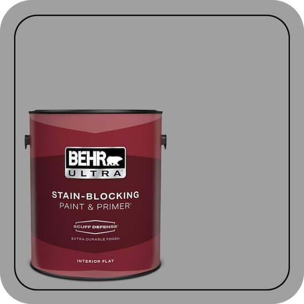 BEHR ULTRA 1 gal. #PPU26-06 Elemental Gray Extra Durable Flat Interior Paint & Primer